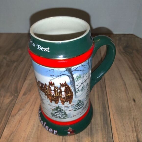 Anheuser Busch Budweiser The Season's Best 1991 Holiday Beer Stein Mug Series - Picture 1 of 8